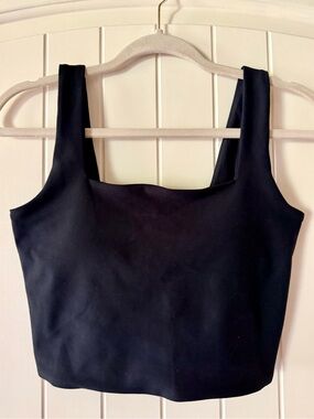 Abercrombie & Fitch YPB SculptLUX Black Square-Neck Crop Tank
